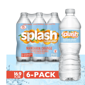 Splash Mandarin Orange Flavored Water, 16.9 fl oz, 6 Pack Bottles